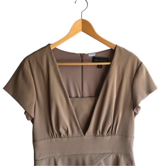 Connected Apparel Dress Size 12 Neutral Tan - Picture 2 of 10